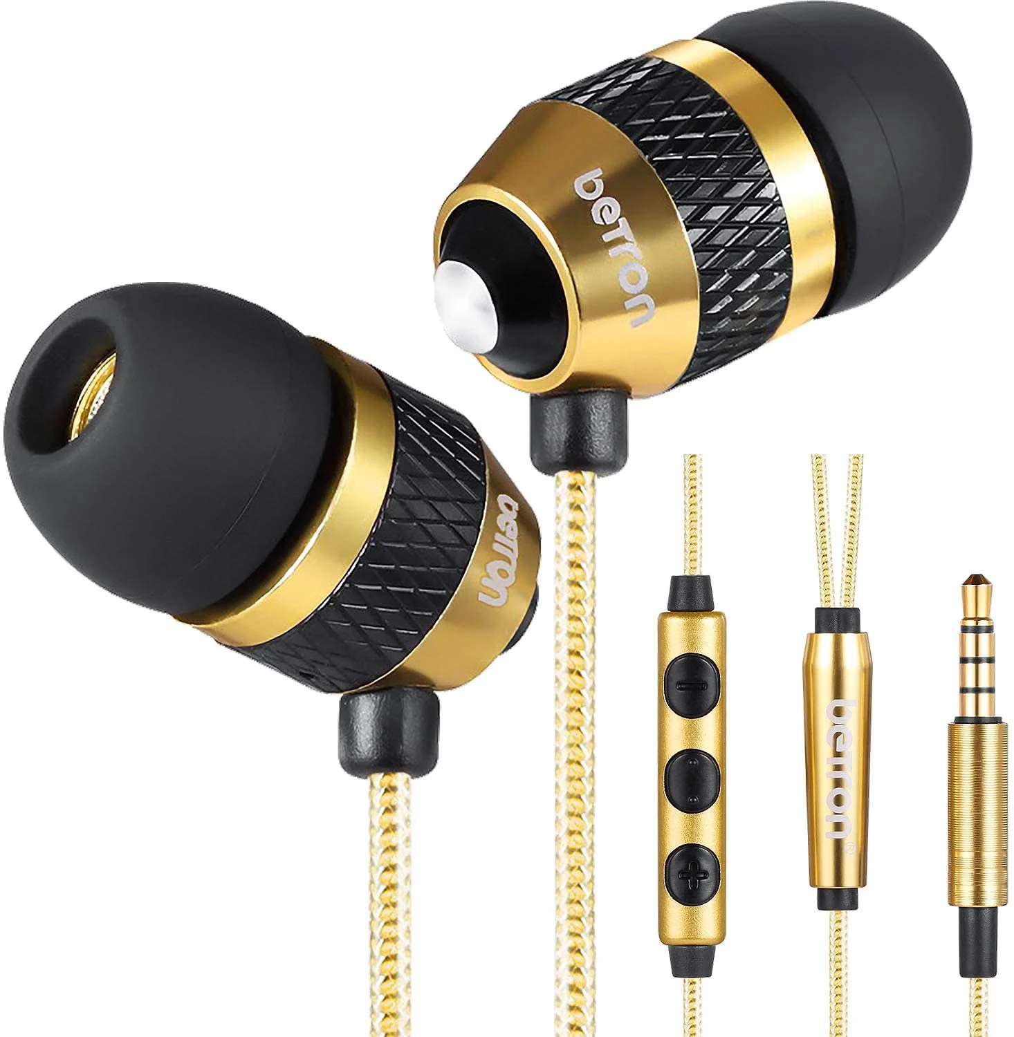 Betron B25 Noise Isolating Earphones with Volume Control Microphone Powerful Bass iPhone Samsung - Image 2