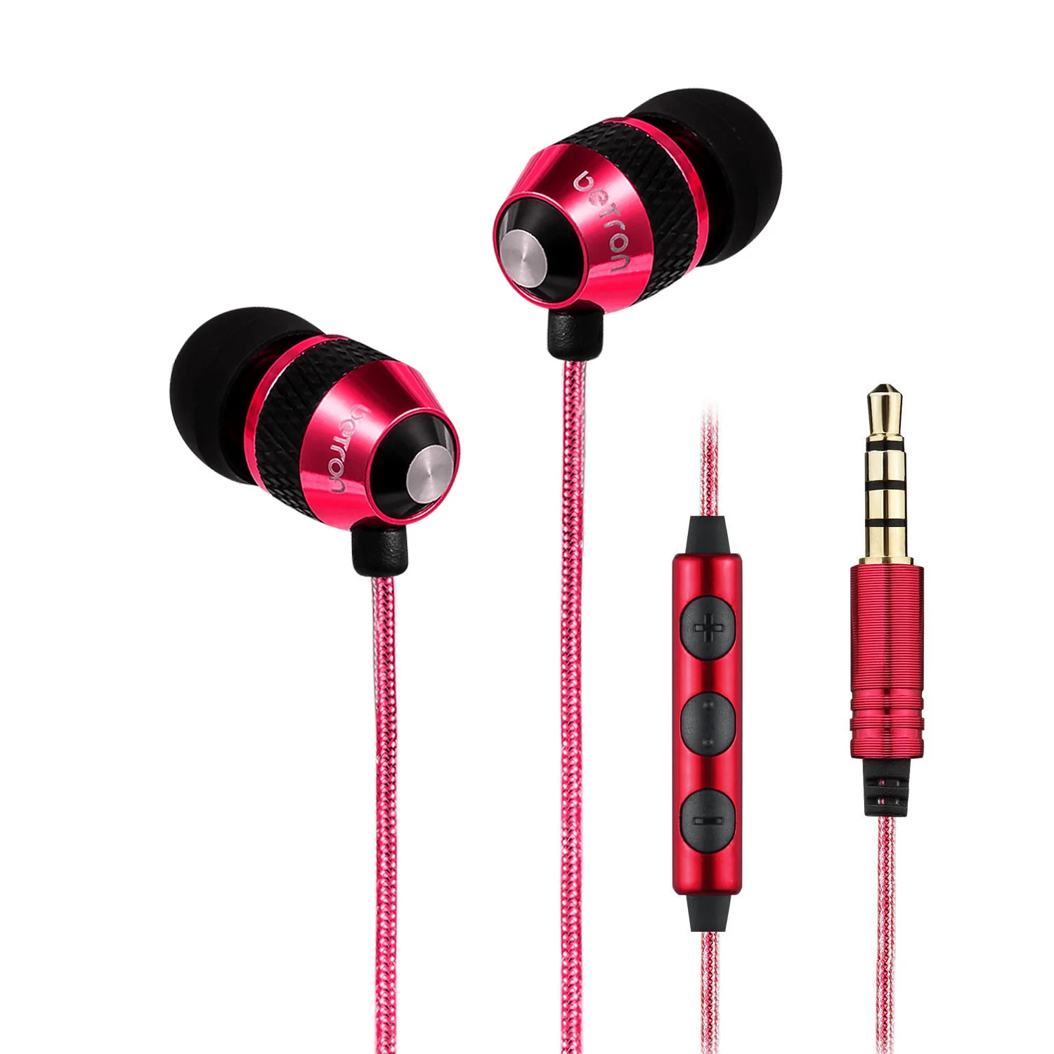 Betron B25 Noise Isolating Earphones with Volume Control Microphone Powerful Bass iPhone Samsung - Image 3