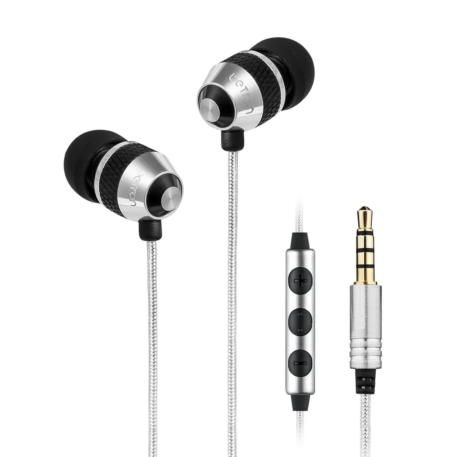 Betron B25 Noise Isolating Earphones with Volume Control Microphone Powerful Bass iPhone Samsung - Image 4