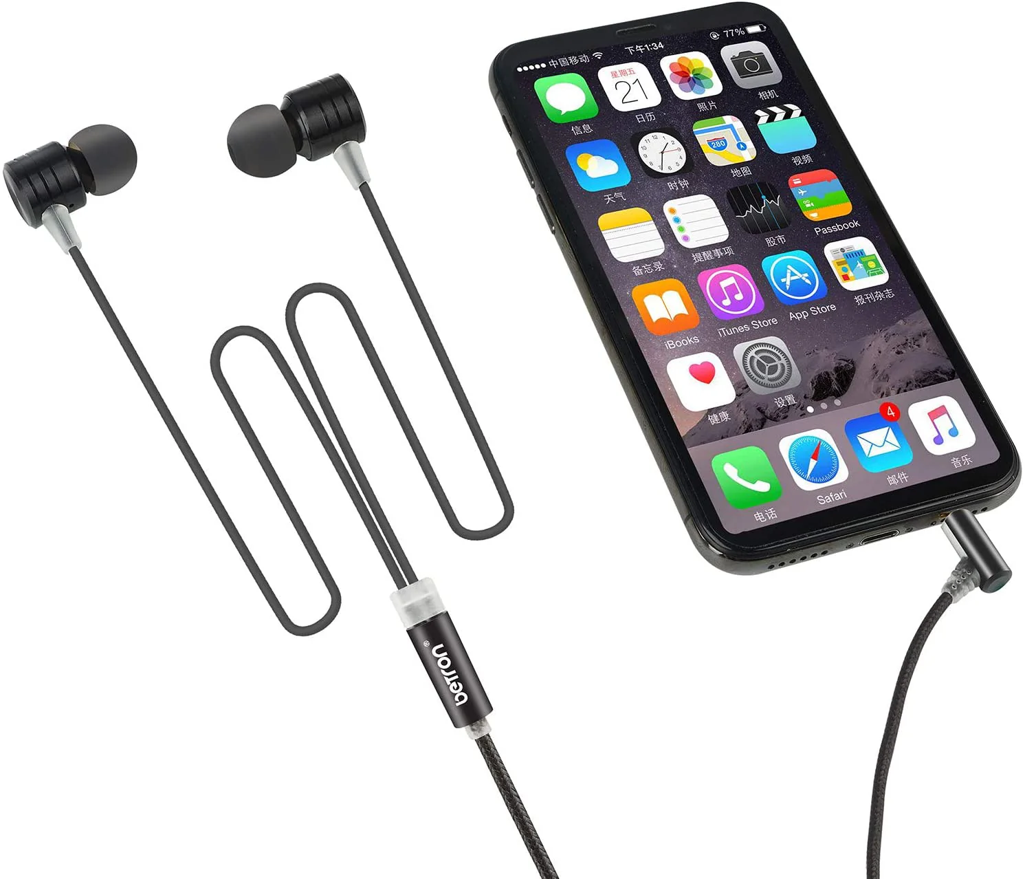 Betron B550s Earphones Noise Isolating Earbuds Heavy Deep Bass In Ear Headphone 3.5mm Audio Jack - Image 11