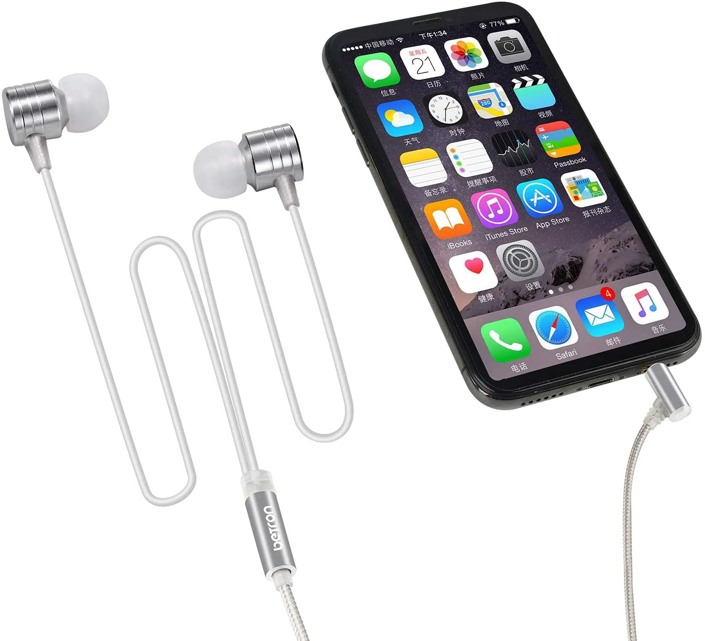 Betron B550s Earphones Noise Isolating Earbuds Heavy Deep Bass In Ear Headphone 3.5mm Audio Jack - Image 13