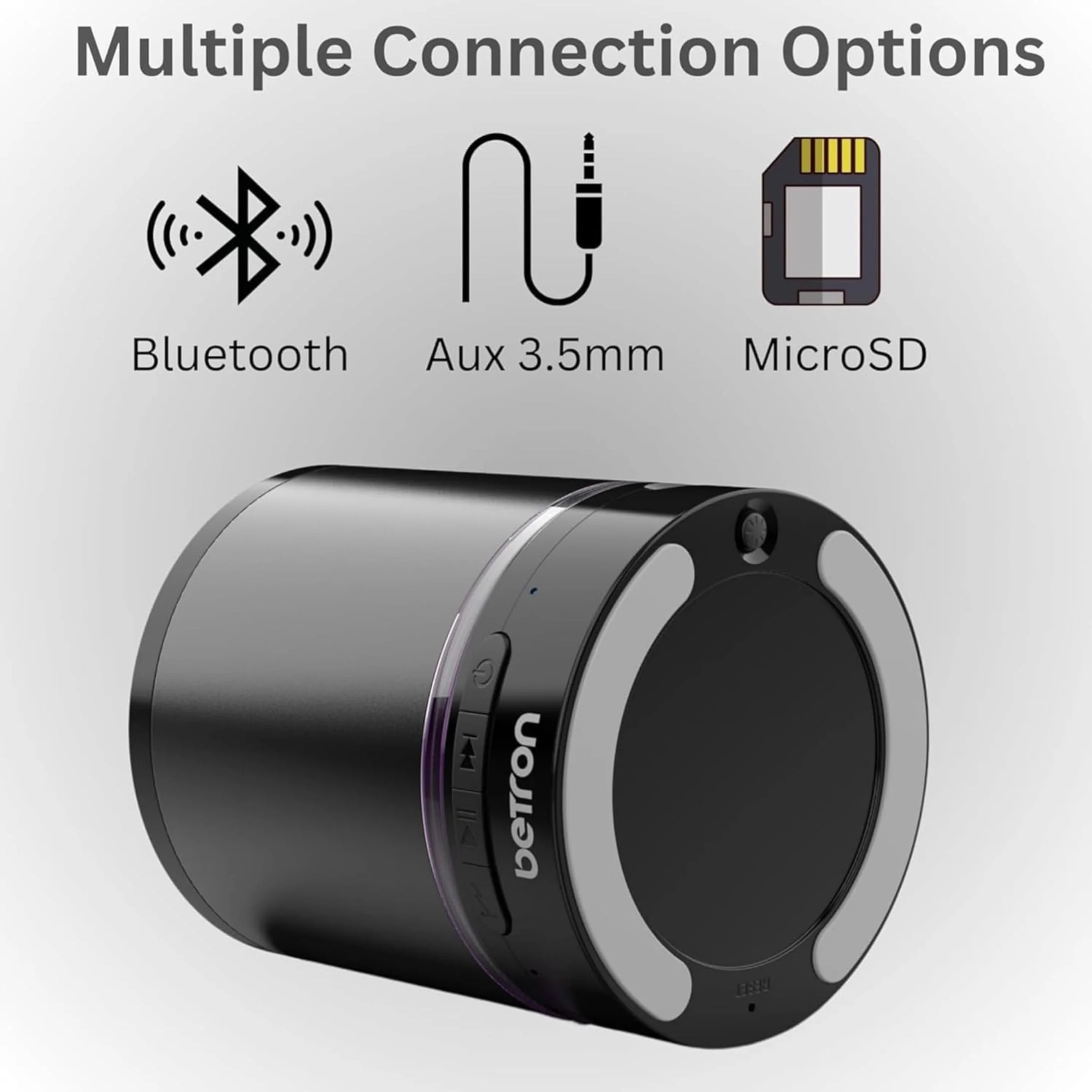 Betron Portable Small Bluetooth Speaker Wireless with Aux for Travel Home iPhone Samsung Phone Tablet Built-In Microphone Rechargeable - Image 7