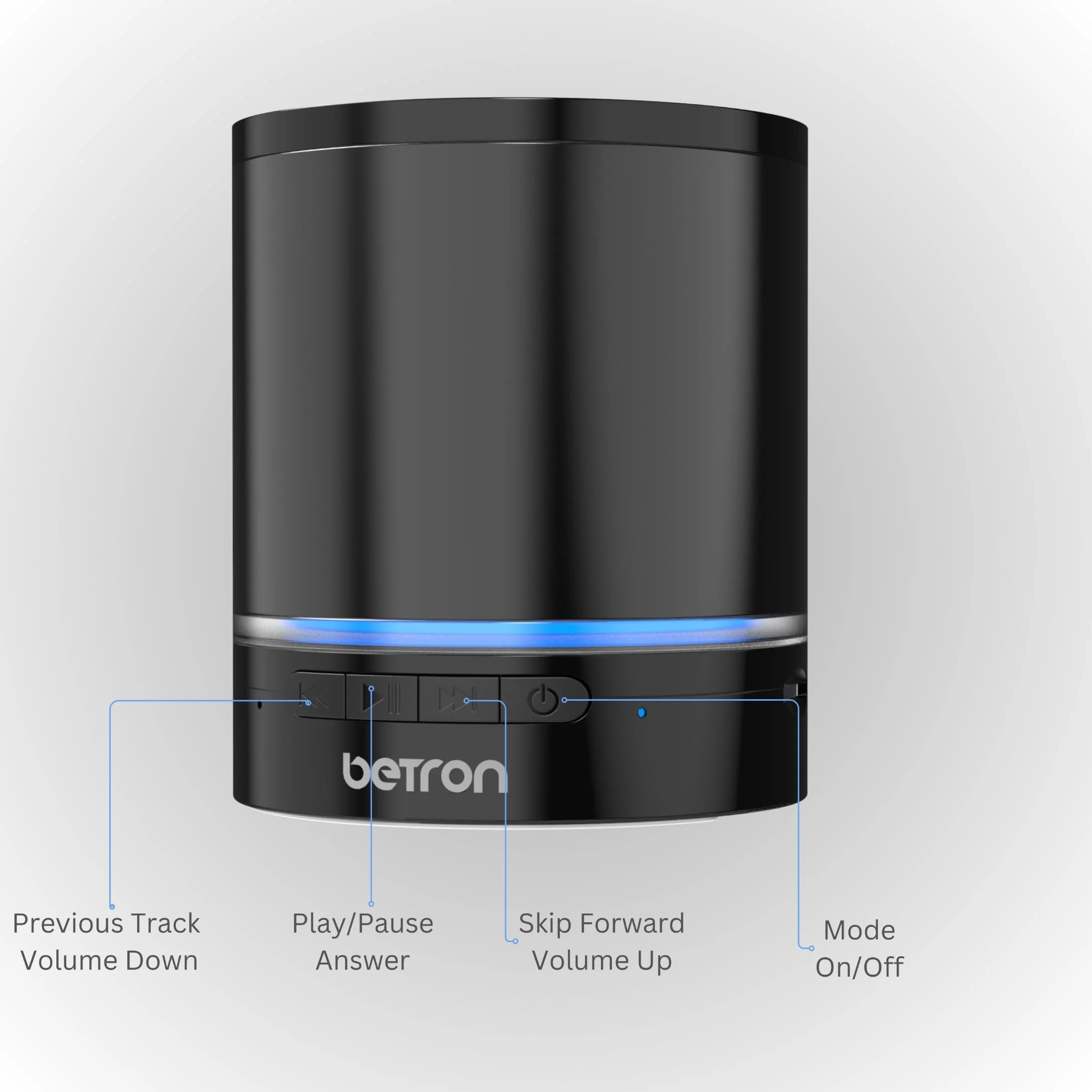 Betron Portable Small Bluetooth Speaker Wireless with Aux for Travel Home iPhone Samsung Phone Tablet Built-In Microphone Rechargeable - Image 9