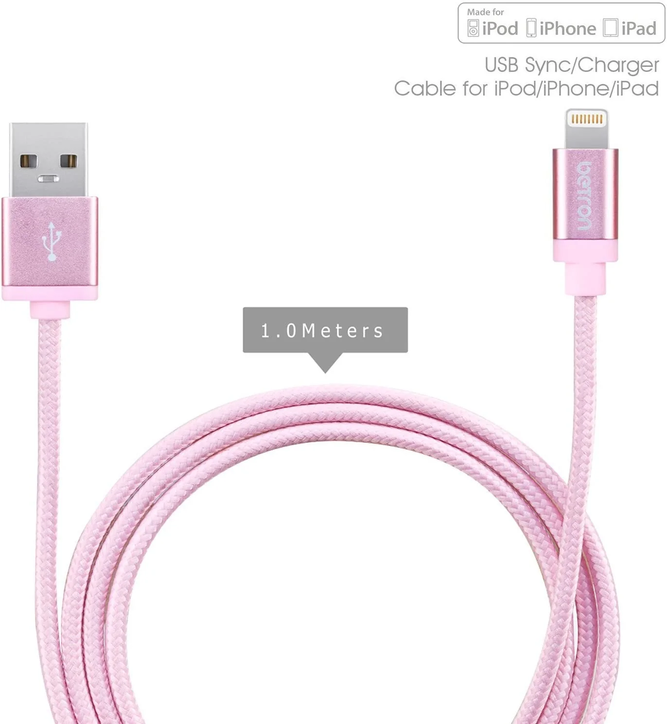 Betron Apple Certified Lightning Connector Durable Charger Cable iPhone iPad iPod iPad Mini 1Meters - Image 5