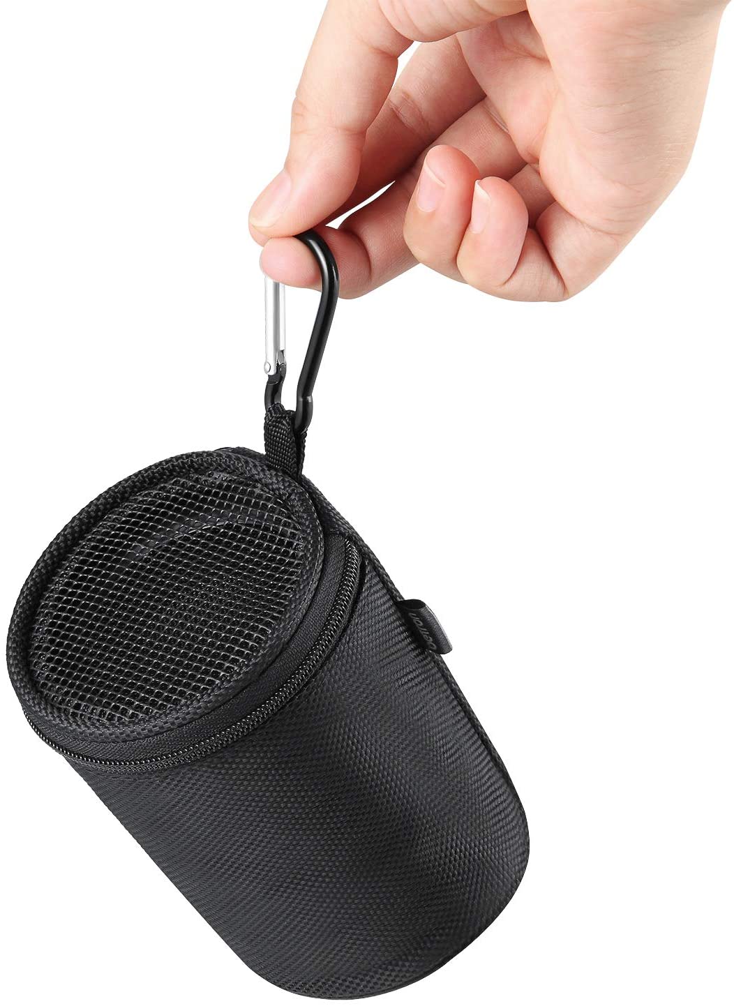 Betron Bluetooth Speaker Carry Case for Anker SoundCore Mini KBS08 and A3 with Carabiner, Black - Image 3