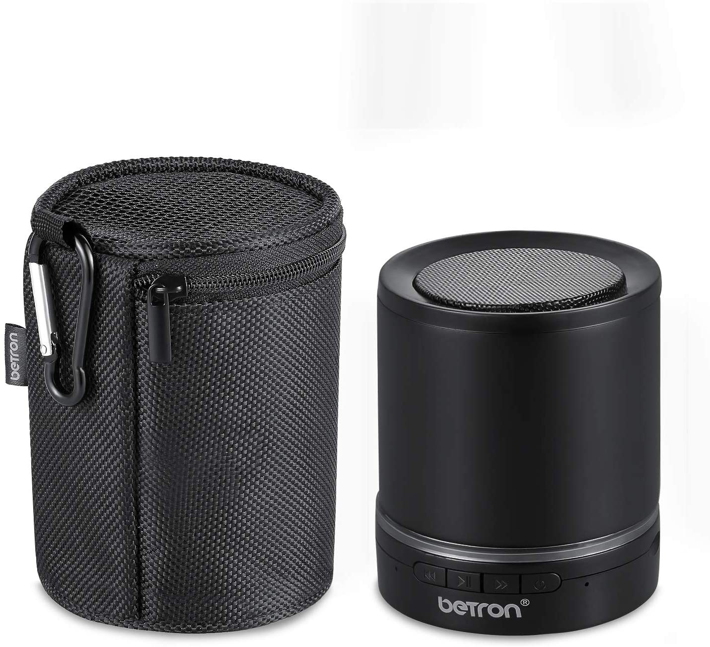 Betron Bluetooth Speaker Carry Case for Anker SoundCore Mini KBS08 and A3 with Carabiner, Black - Image 4