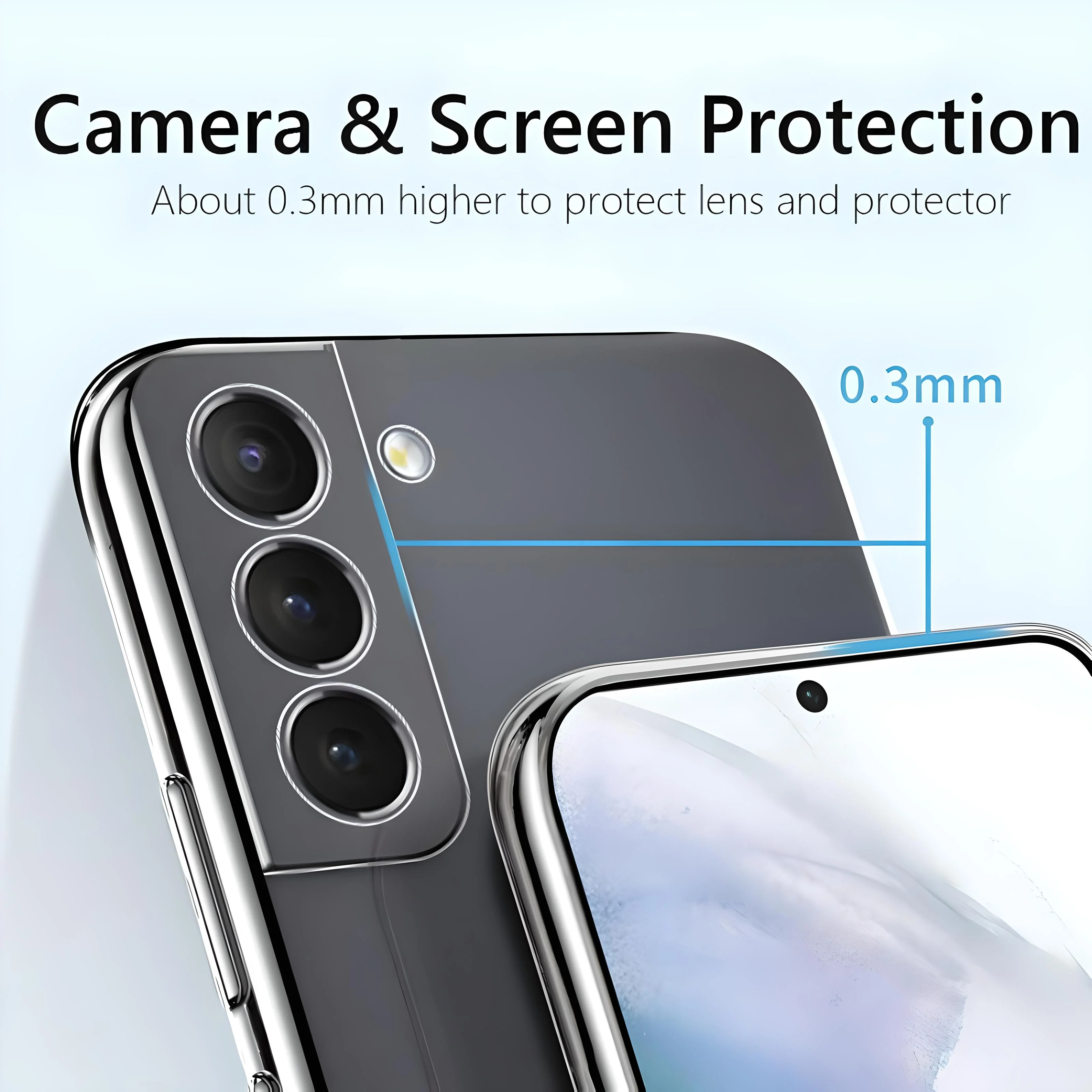 Betron Clear Silicone Case Back Cover for Samsung Galaxy S22 Plus, Anti Scratch Phone Case - Image 3