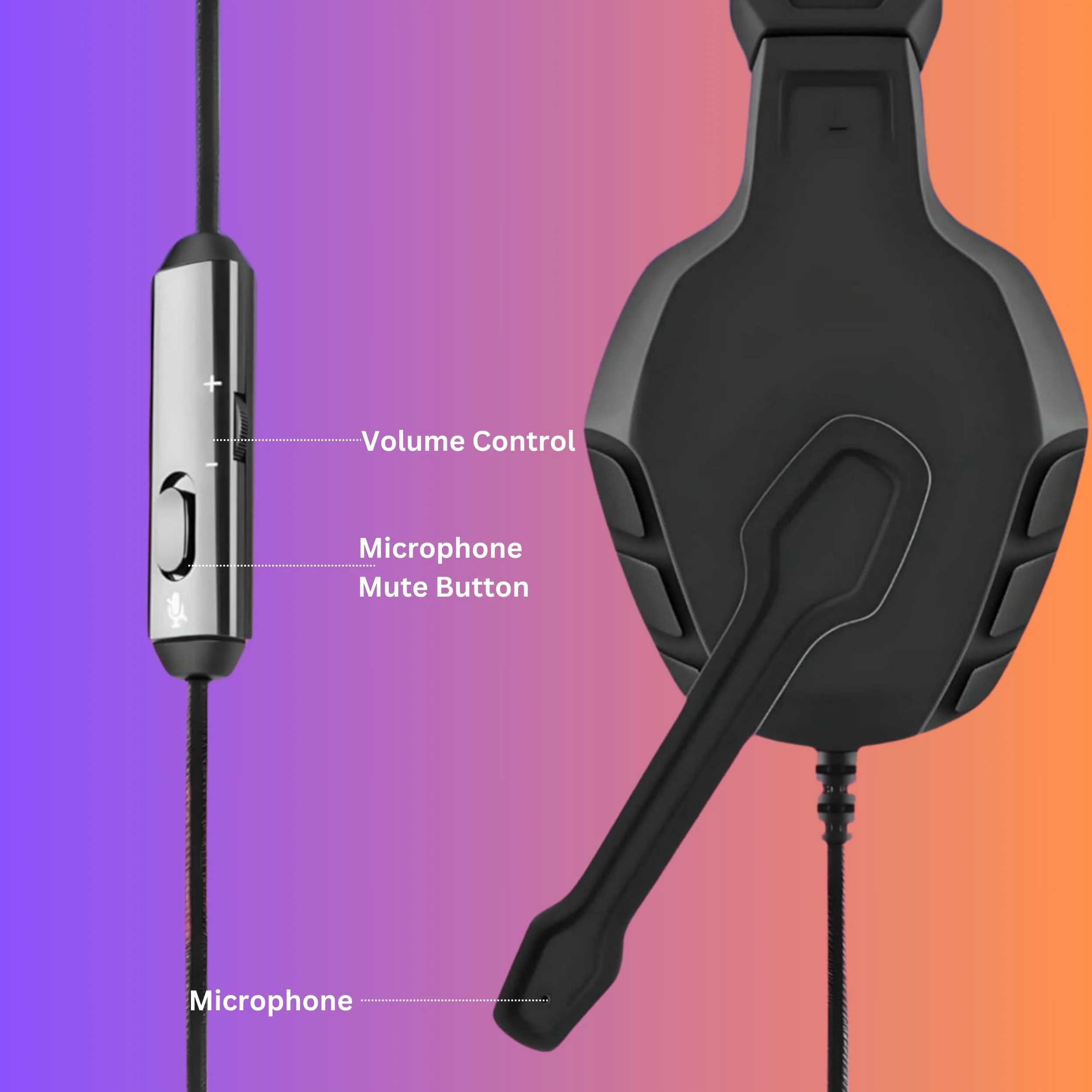 Betron Wired Gaming Headset with Microphone, Headphones for PS5 PS4 Xbox Nintendo Switch PC - Image 6