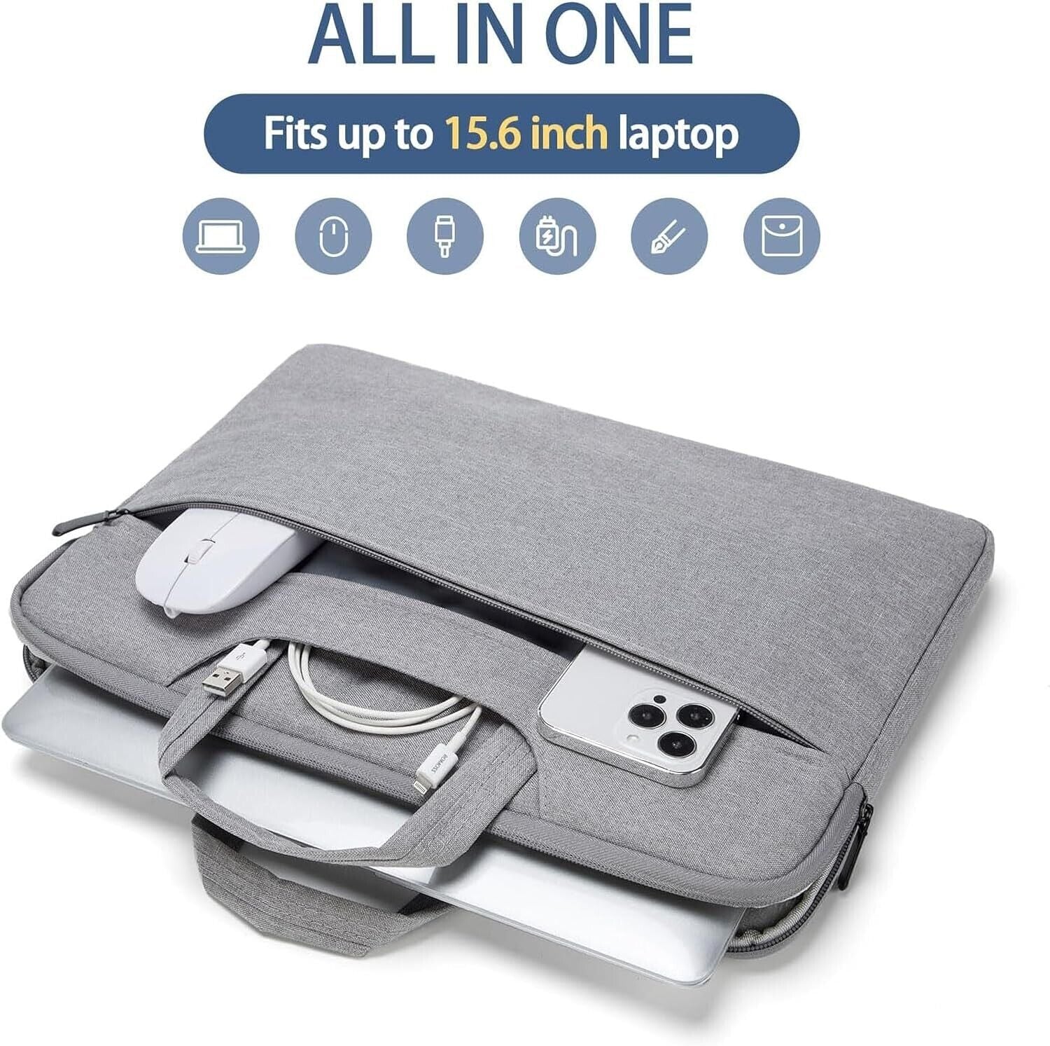 Betron Laptop Sleeve Case, Water Resistant 15 inch Laptop Bag - Image 7
