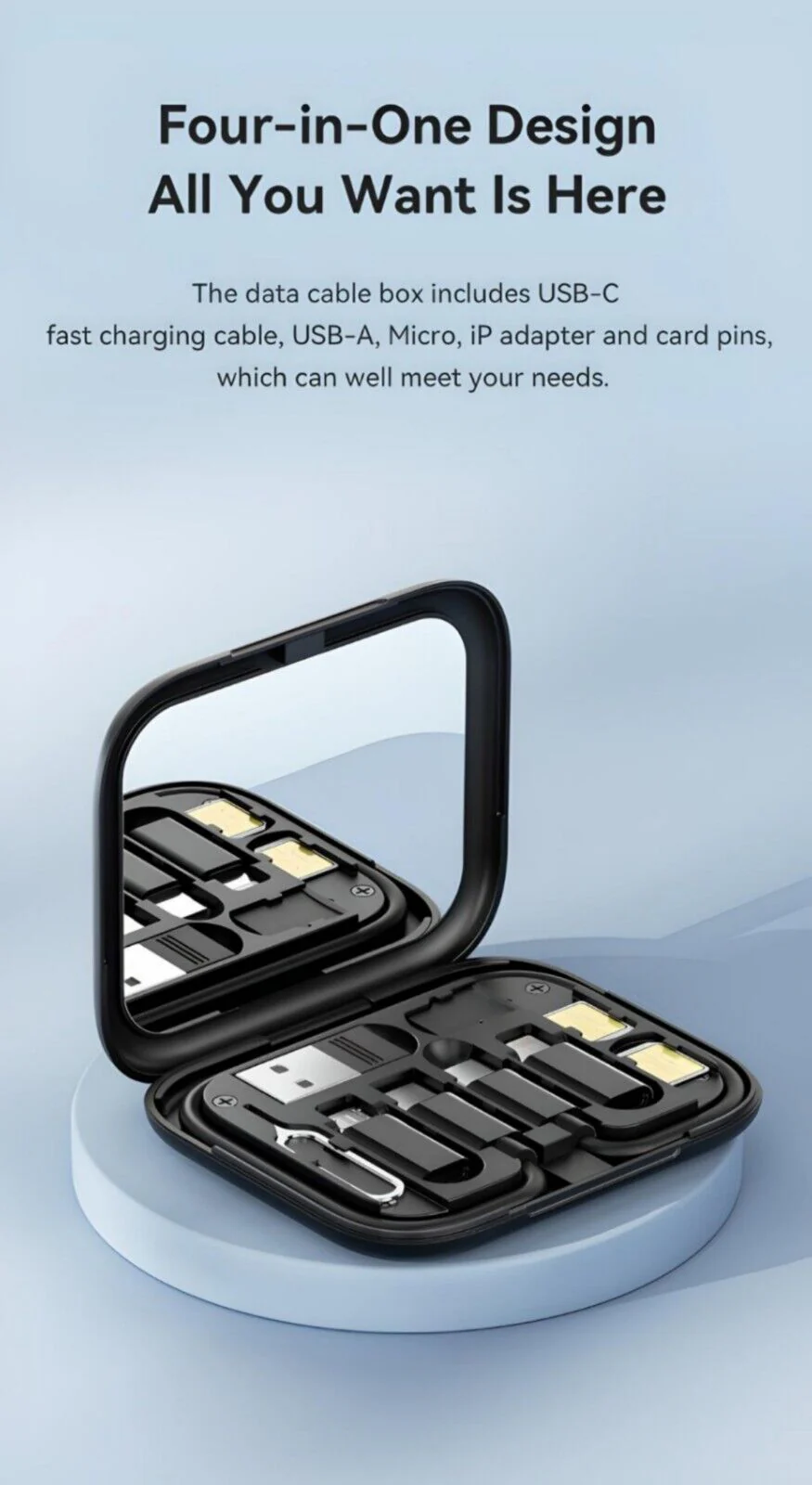 Betron Multifunction Charging Cable Adapter Set, Type C USB Micro-USB, 8Pin - Image 7