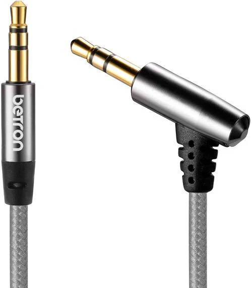 Betron Nylon Braided Premium 3.5mm Auxiliary Aux Cable with Microphone Audio Jack Cord Line - Image 3
