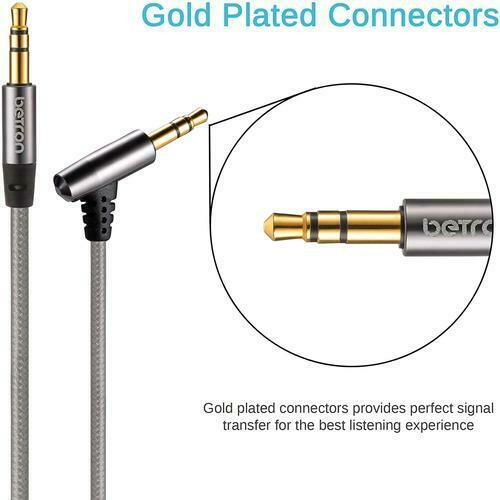 Betron Nylon Braided Premium 3.5mm Auxiliary Aux Cable with Microphone Audio Jack Cord Line - Image 5