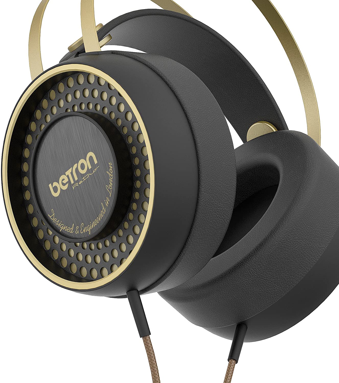 Betron Retro Over Ear Headphones Noise Isolating Bass Driven Sound Self Adjusting Headband - Image 6