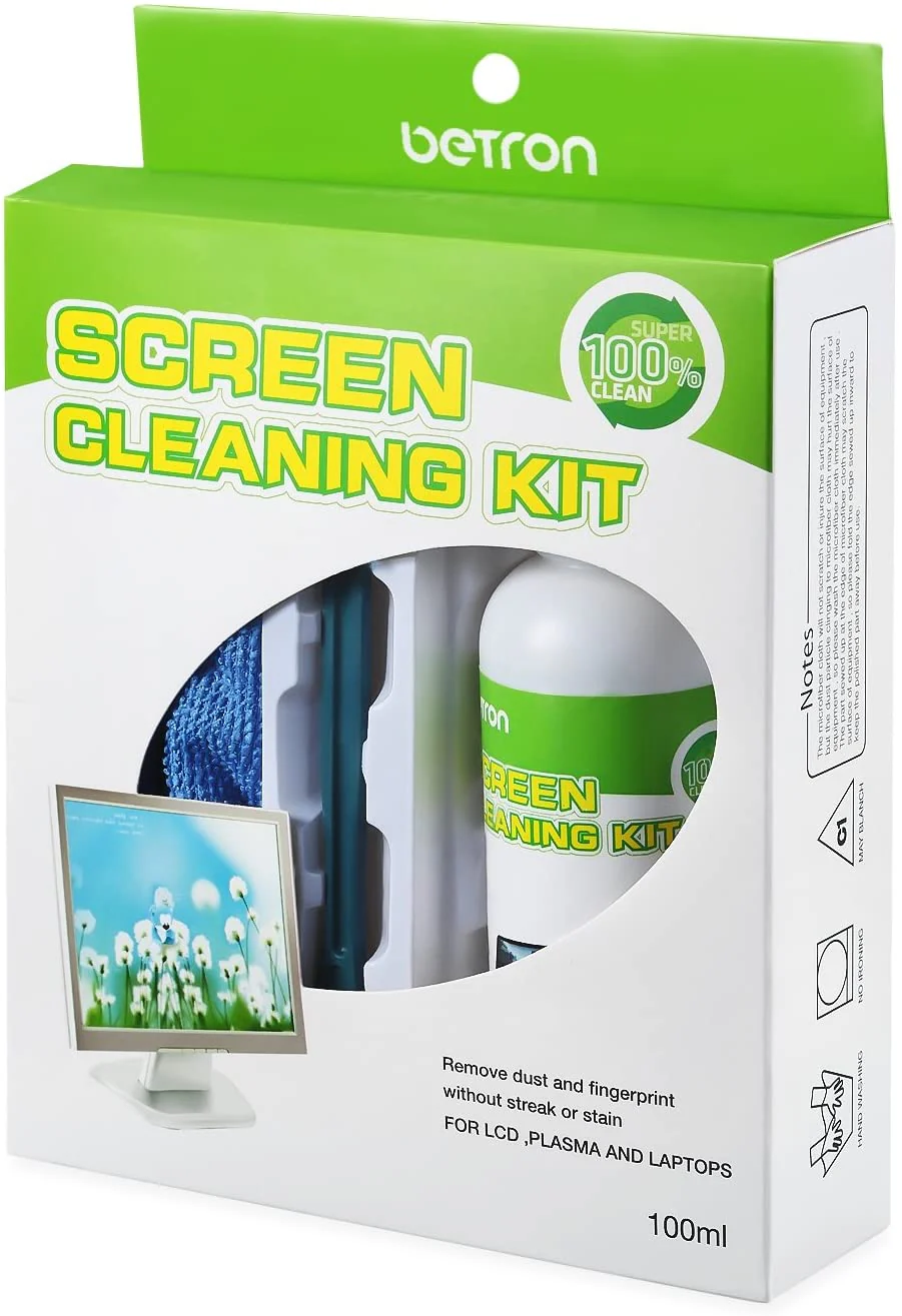Betron Screen Cleaner 100ml Cleaning Brush and Fine Microfibre Towel for PC, LCD, LED, TFT, HD TV's - Image 6