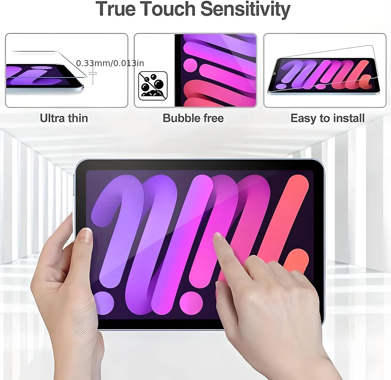 Betron Screen Protector for iPad mini 6 (8.3-Inch, 2021 Model, 6th Generation), Tempered Glass, 9 H Surface Hardness - Image 2