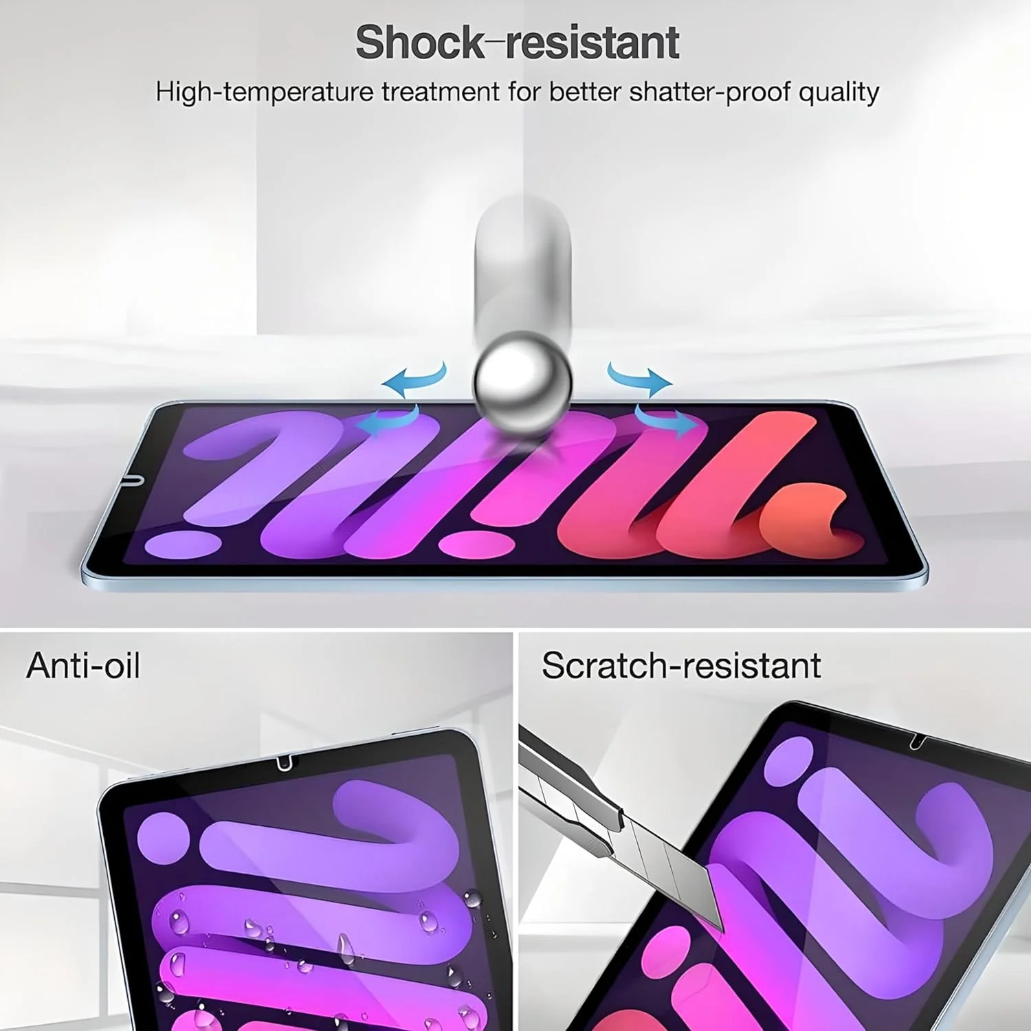 Betron Screen Protector for iPad mini 6 (8.3-Inch, 2021 Model, 6th Generation), Tempered Glass, 9 H Surface Hardness - Image 3