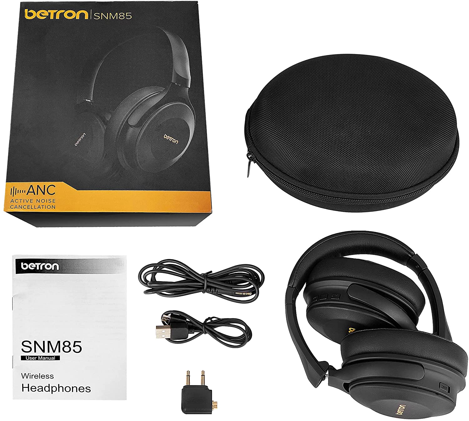Betron SNM85 Noise Cancelling Over Ear Wireless Headphones Bluetooth Headset with Microphone Compatible with Smartphones Laptops Tablets Computers - Image 9