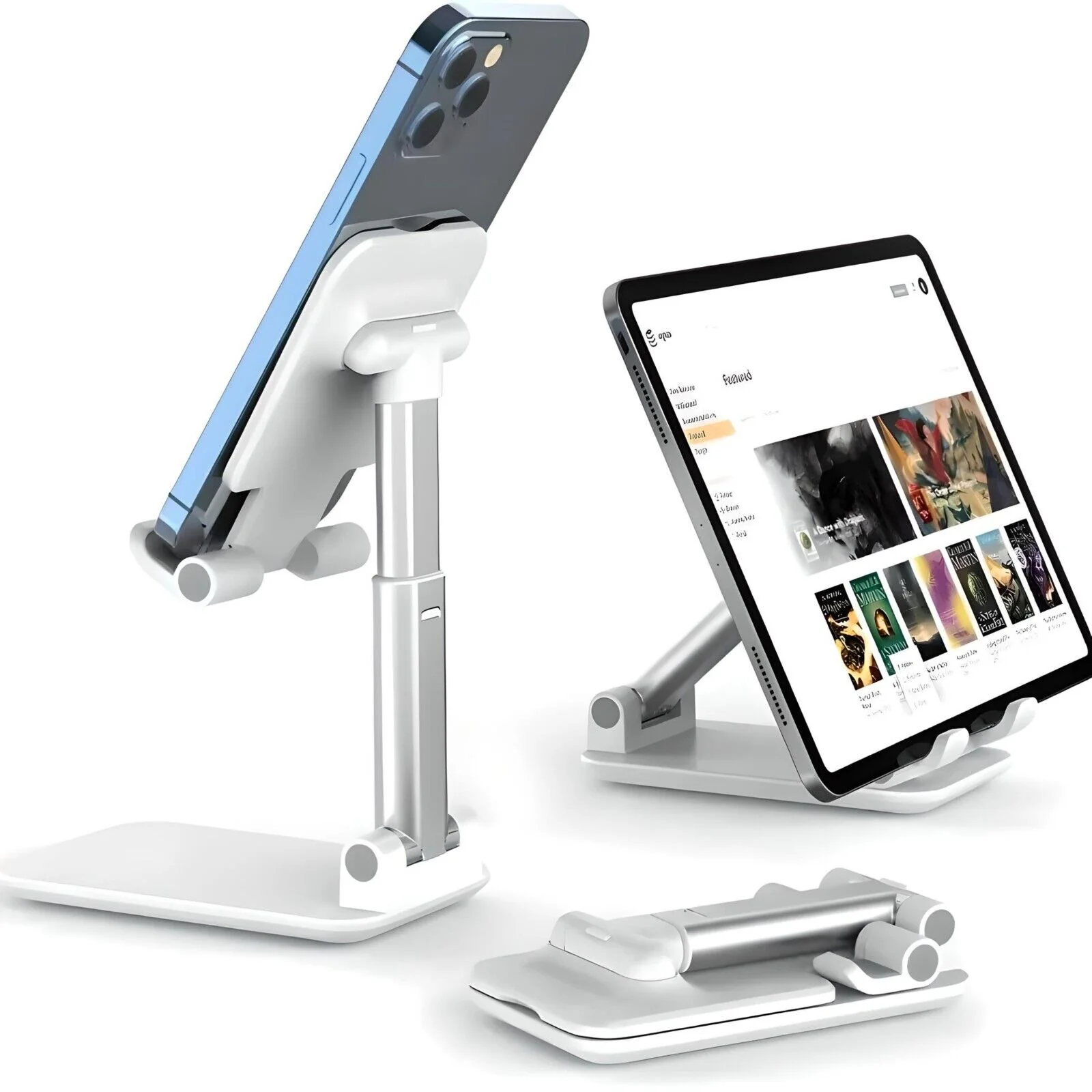 Betron Universal Phone Stand, Height Adjustable Holder, Foldable Cradle Dock - Image 2
