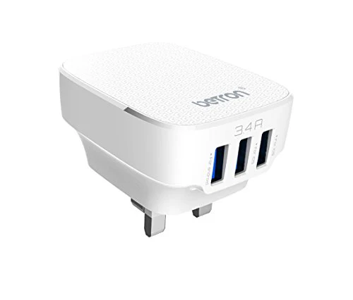 Betron USB Plug Charger Mains Charging Adapter Socket Fast 3 Ports 3.4A for Samsung Galaxy Phone iPhone Sony Xperia - Image 6