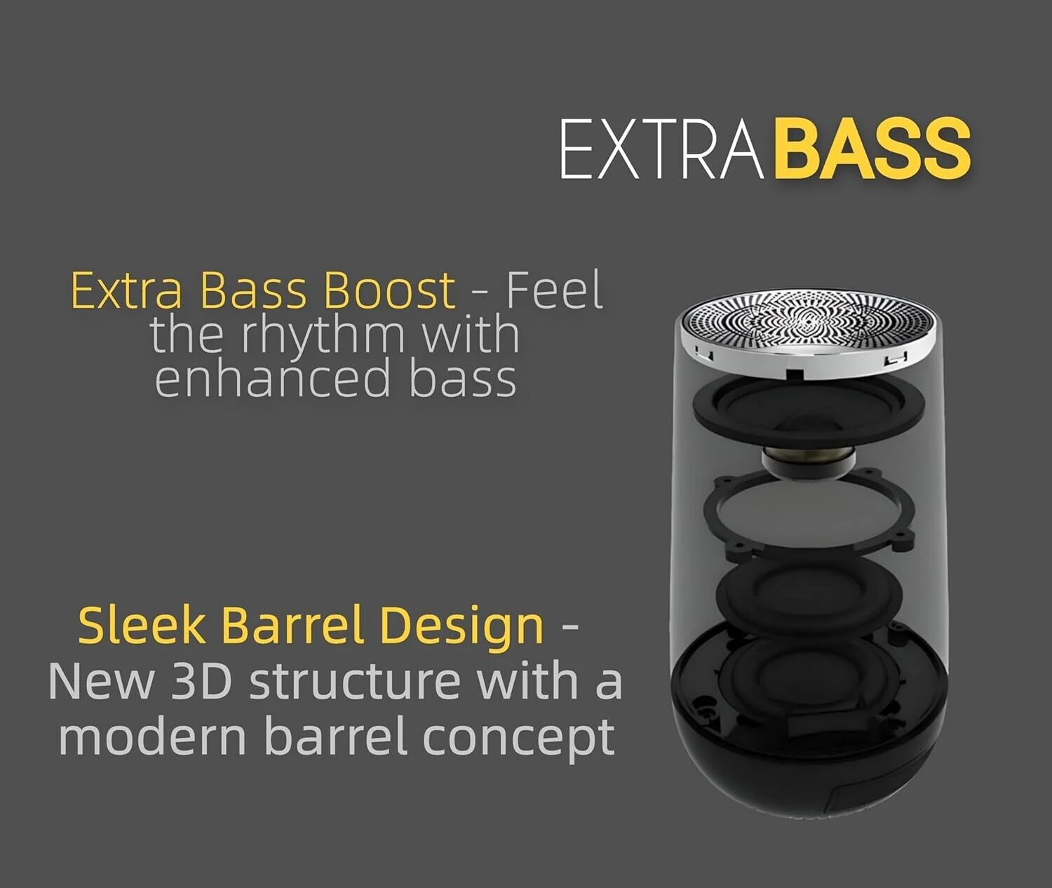 Betron Y5 Wireless Bluetooth Speaker, Black, 8-Hour Battery, TWS Stereo, Portable - Image 3