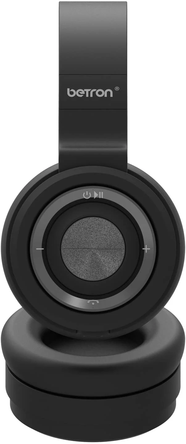 Betron BN15 Wireless Headphones With Mic On-Board Volume Control On-Ear Foldable Bluetooth Black - Image 6
