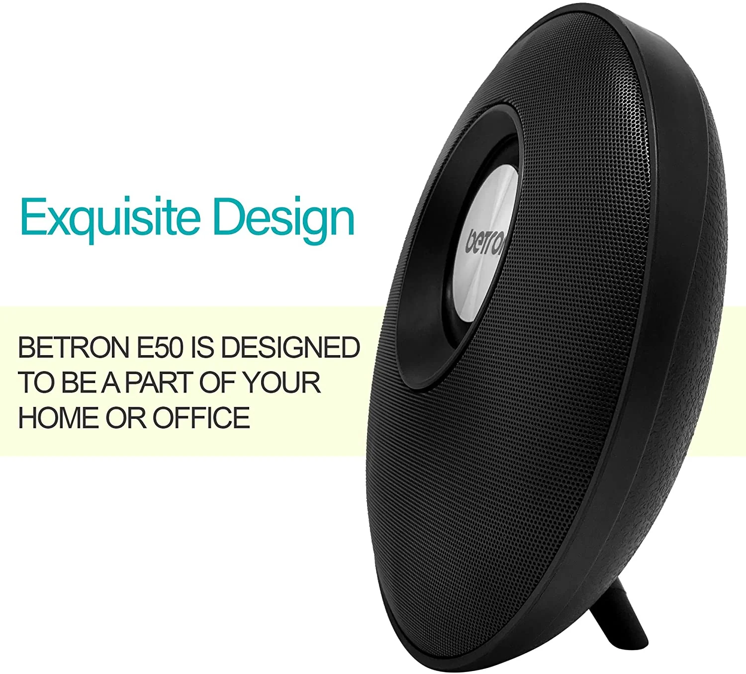 Betron E50 Bluetooth Wireless Speaker Compact Portable Stereo Sound Meter Range iPhone Samsung Black - Image 5