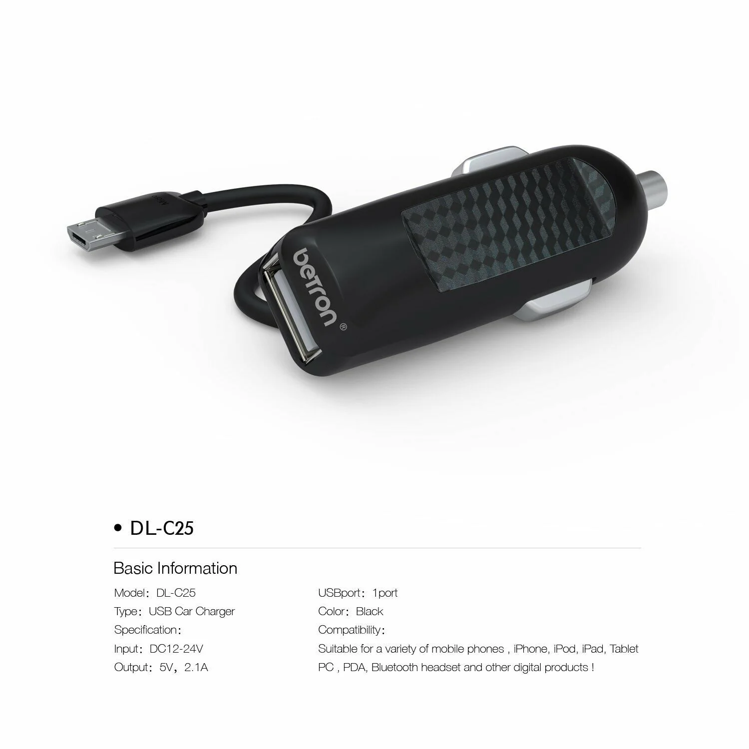 Fast Car Charger Micro USB 12V USB Android Phones Tablets Connect Extra Lead - Image 4
