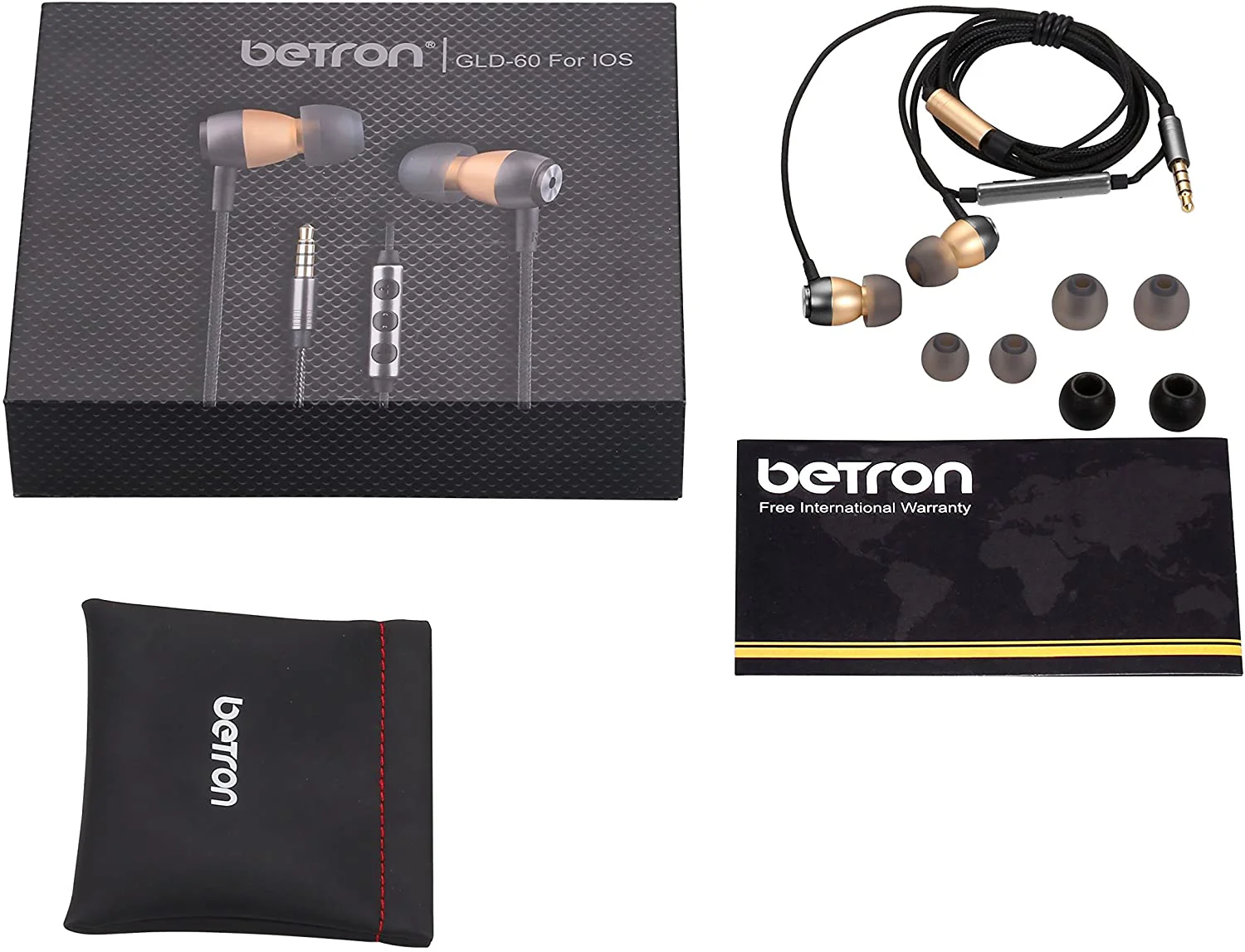 Betron GLD60 In Ear Earphones Noise Isolating Volume Control Microphone for iPhone iPod iPad MacBook - Image 9