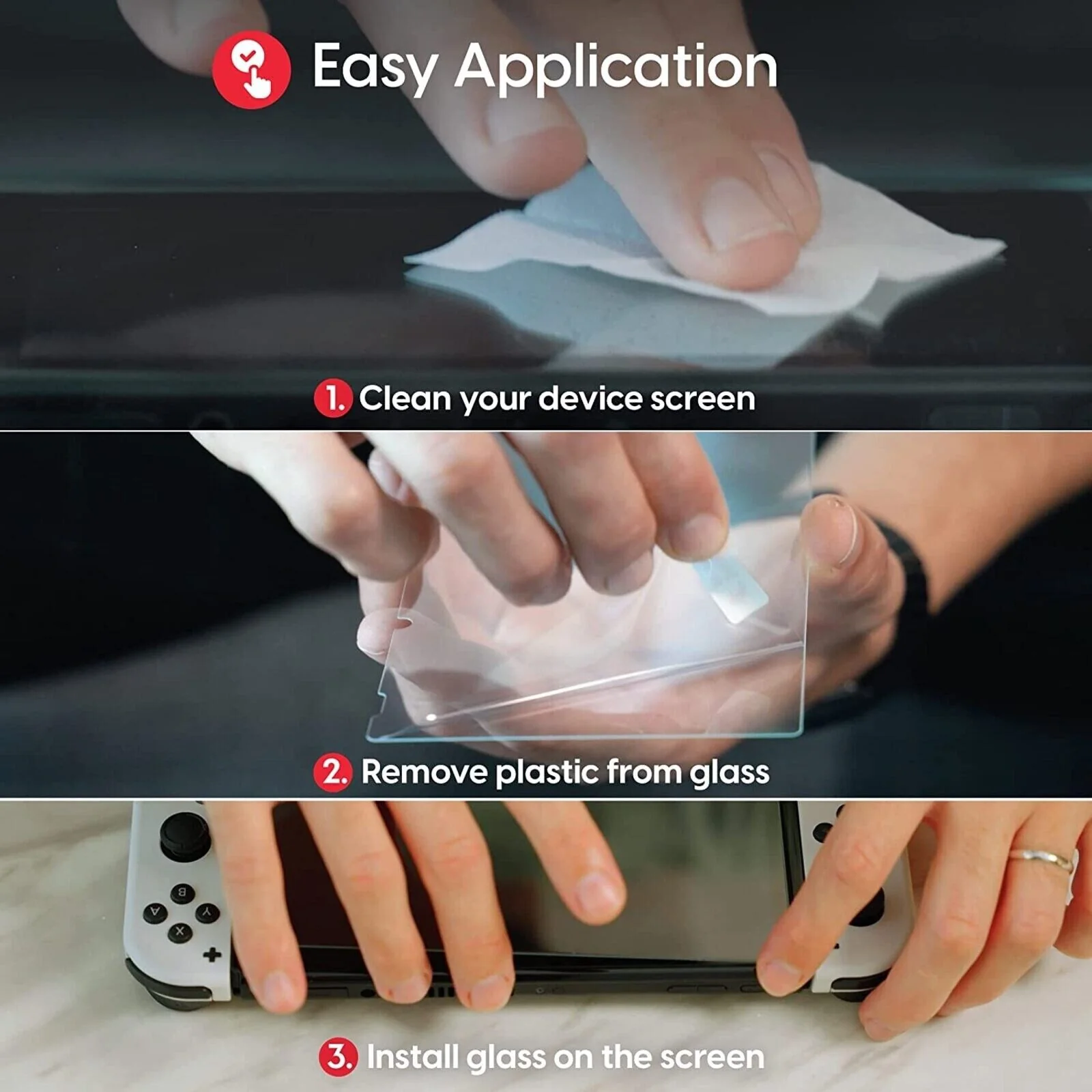 Nintendo Switch OLED Screen Protector Tempered Glass 9H Hardness - Image 5