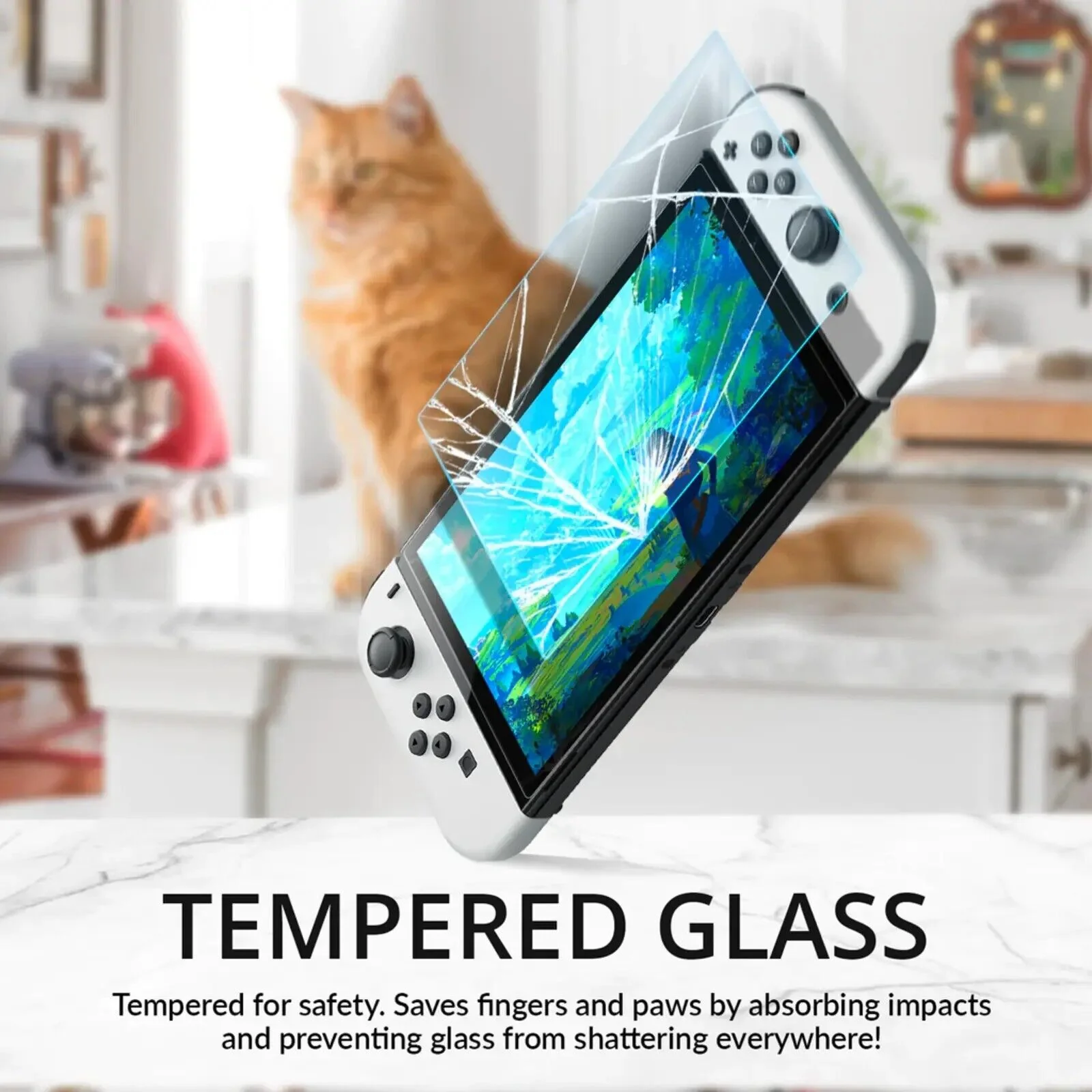 Nintendo Switch OLED Screen Protector Tempered Glass 9H Hardness - Image 7