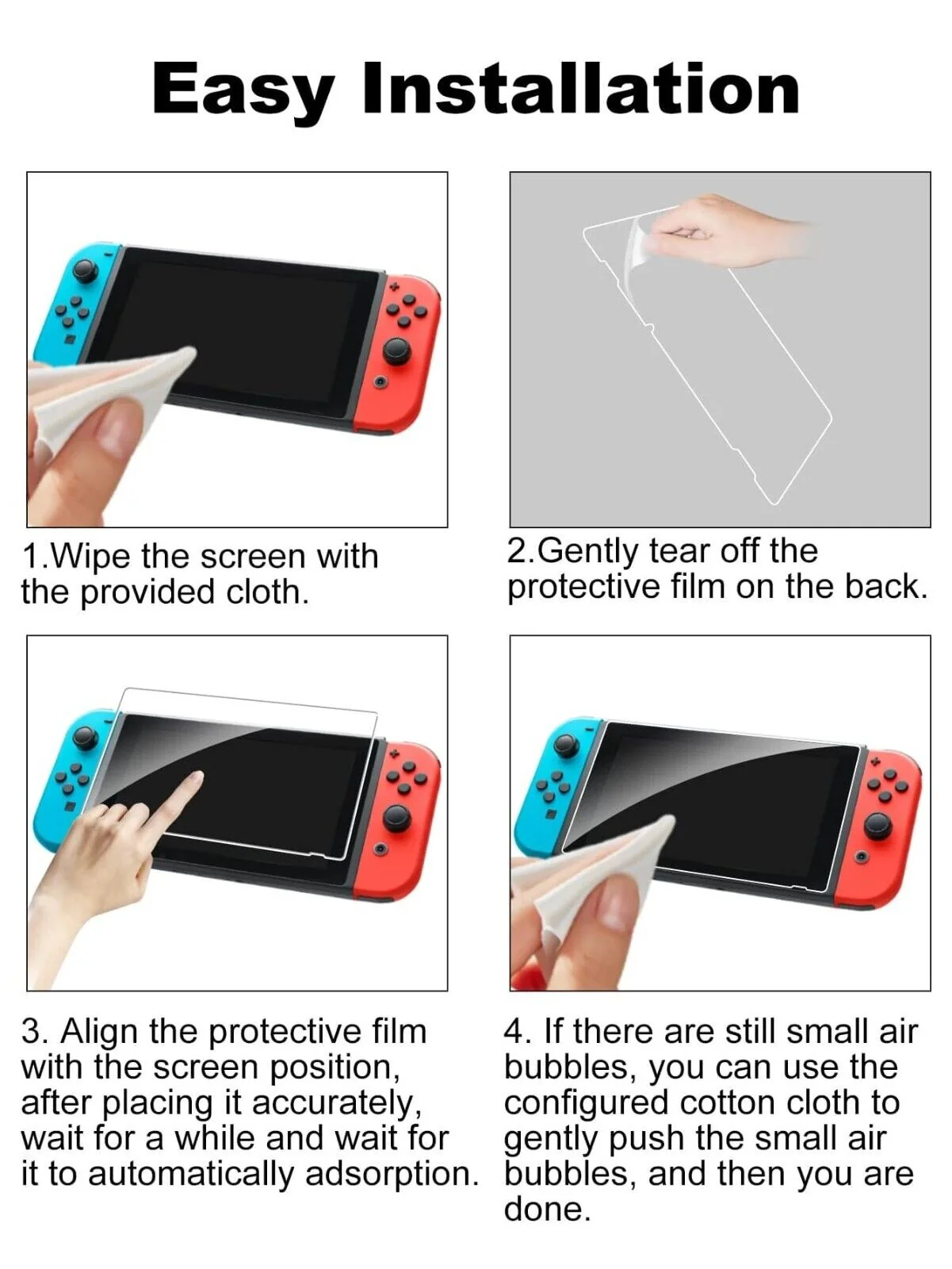 Nintendo Switch Screen Protector Tempered Glass 9H Hardness Anti-Scratch Protect - Image 3