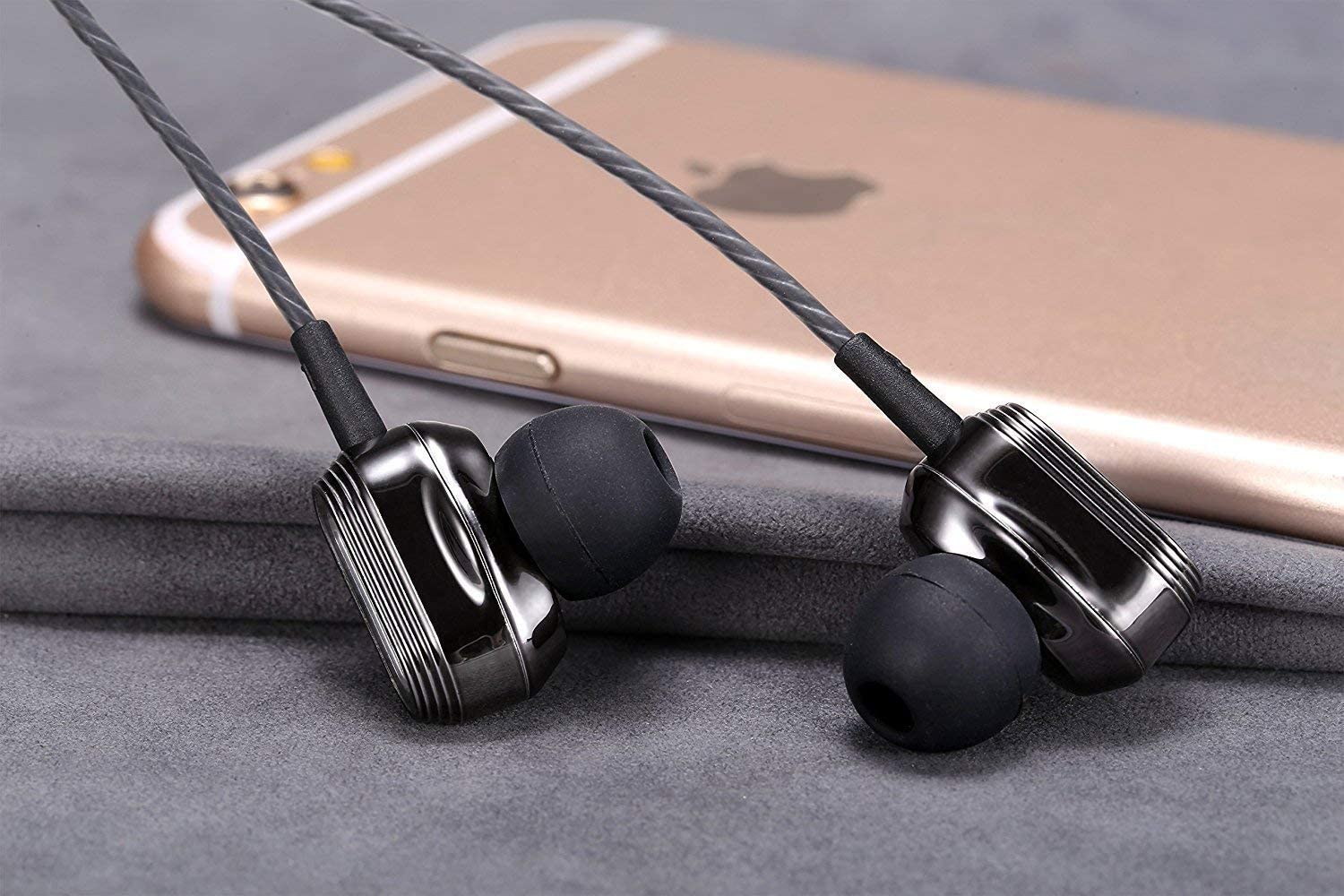 Betron ProX7 Noise Isolating Earphones, In Ear Headphones with Mic and Volume Control, Dual Driver Quality Headset, Black - Image 5