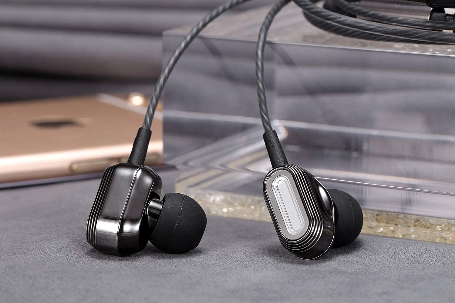 Betron ProX7 Noise Isolating Earphones, In Ear Headphones with Mic and Volume Control, Dual Driver Quality Headset, Black - Image 6
