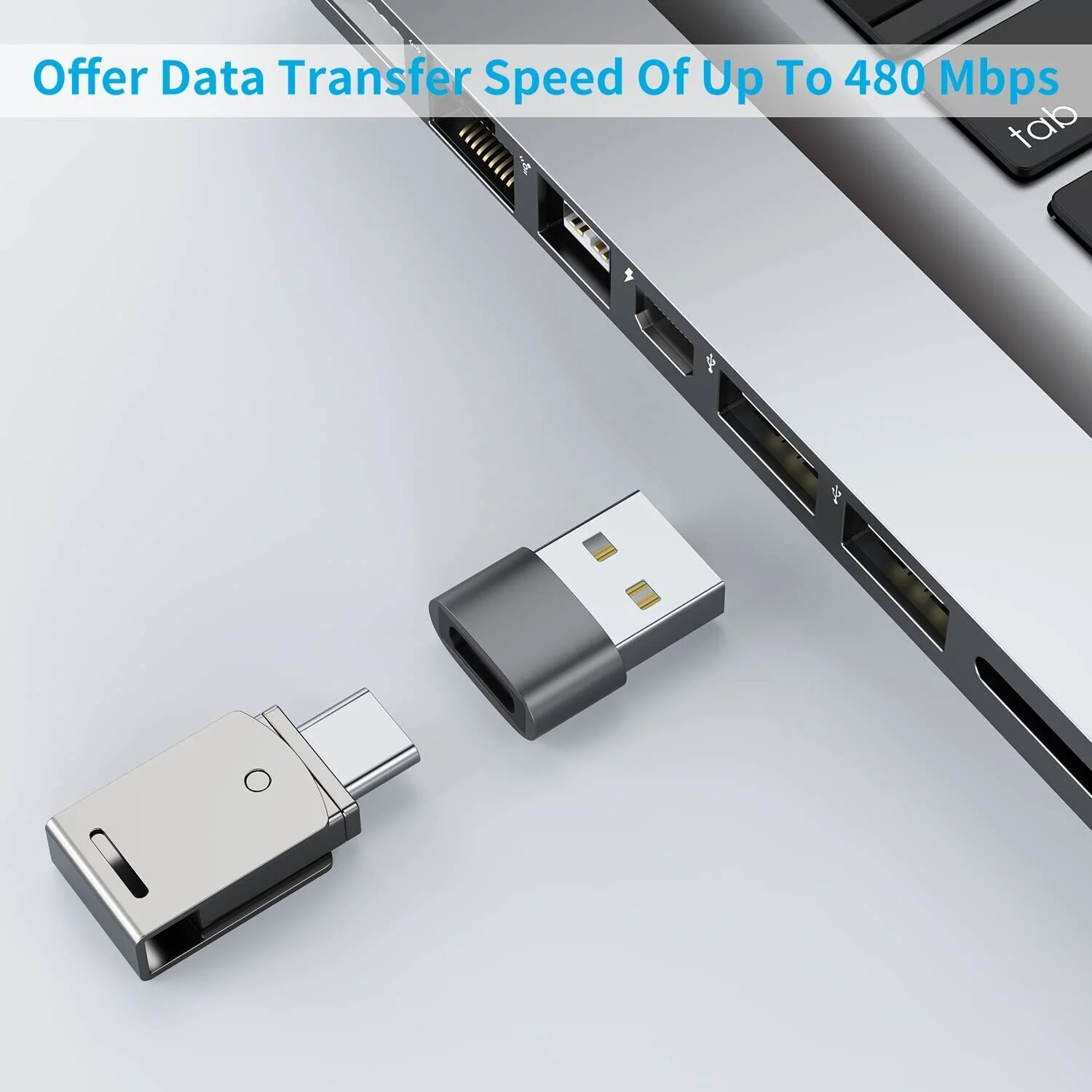 USB 2.0 Type C Female to USB A Male Adapter Converter - Image 3